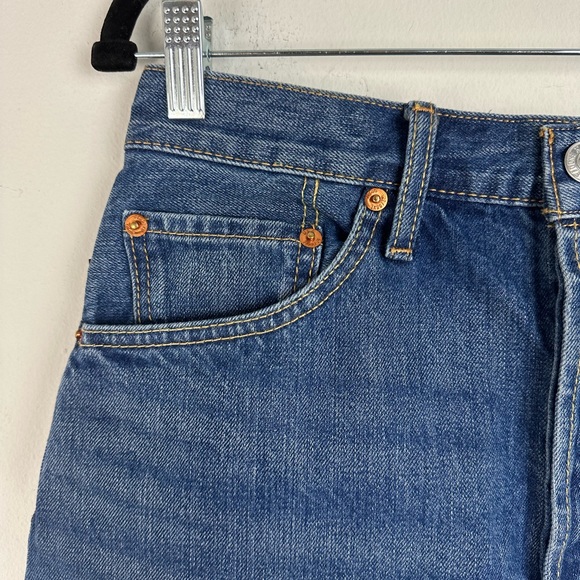 NWT RE/DONE Originals 50's Cutoff Denim Shorts Medium Button fly Rigid Denim 28 - Picture 6 of 10